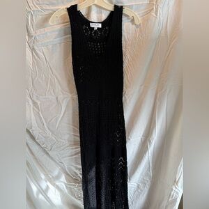 Women’s Crochet Black Maxi Dress